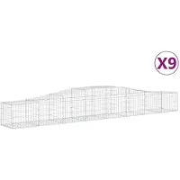 vidaXL Gabions avec arc surélevé 9 pcs. 400x50x40/60cm Fer galvanisé