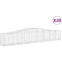 vidaXL Gabions avec arc surélevé 20 pcs. 400x50x60/80cm Fer galvanisé