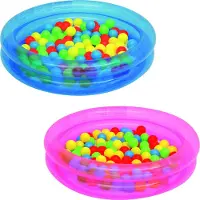Bestway Piscine 2 Anneaux Et 50 Balles Plastique