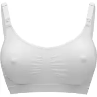 Medela Soutien-gorge Keep Cool - Soutien-gorge d'allaitement sans coutures - Soutien-gorge de grossesse avec 2 zones respirantes - Tissu Soft Touch - Blanc - Taille XXL