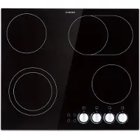 Klarstein Plaque Vitrocéramique 4 Feux Encastrable de 6500W, Plaque de Cuisson Vitrocéramique, Plaque Vitro 4 Feux, Table Vitroceramique, Cuisinière Électrique Vitrocéramique en Acier Inoxydable