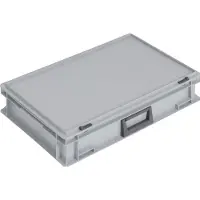Lockweiler Valise en plastique L600xl400xH133 mm PP 1 poignée fermeture coulissante gris 24 l