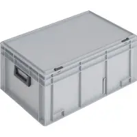Lockweiler Valises en plastique L600xl400xH293 mm PP 2 poignées fermeture coulissante gris 55 l