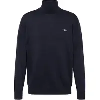Gant pour homme. 8030563 Pull classique à col roulé en coton bleu marine (M), Casuel, Manche longue