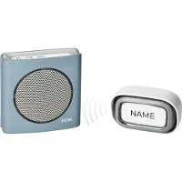 Extel Carillon Sans Fil Avec Portée De 200m Et 6 Sonneries Au Choix - Dibi Flash Soft Noir - Bleu
