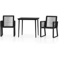 vidaXL Ensemble de jardin 3 pièces noir
