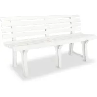 vidaXL Banc de jardin 145,5 cm plastique blanc