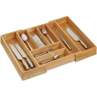Relaxdays Range-couvert, Range-couverts, Marron