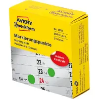 Avery Pastilles Avery-Zweckform 3851 Ø 10 mm papier vert 800 pc(s) permanente