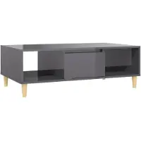 vidaXL Table basse-103.5x60x35-cm-Panneau de particules-brillant-gris