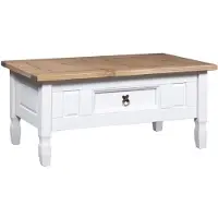 vidaXL Table basse de style mexicain en pin blanc 100x55x44 cm