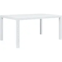 vidaXL Table de jardin blanche 150x90x72 cm plastique aspect rotin