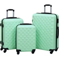 vidaXL Ensemble de trolleys à coque dure 3 pcs. Vert menthe ABS