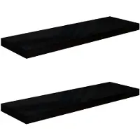 vidaXL Étagère murale flottante 2 pcs Noir brillant 80x23,5x3,8 cm MDF