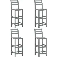 vidaXL Tabouret de bar 4 pcs. Gris Bois massif Acacia