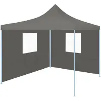 vidaXL Tente de réception pliable avec 2 parois 2x2 m Acier Anthracite