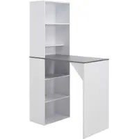 vidaXL Table de bar avec armoire blanc 115x59x200 cm