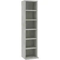 vidaXL Etagères murales Armoire à CD Gris béton 21x20x88 cm Bois d'ingénierie femme || Taille Unique