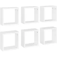 vidaXL Étagères cube murales 6 pcs blanc 30x15x30 cm