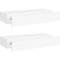vidaXL Étagères à tiroirs murales 2 pcs Blanc 60x23,5x10 cm MDF
