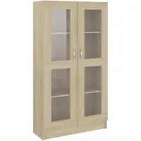 vidaXL Armoire à vitrine Chêne sonoma 82,5x30,5x150 cm Bois ingénierie