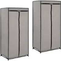 vidaXL 2 pcs Garde-robes Gris 75x50x160 cm