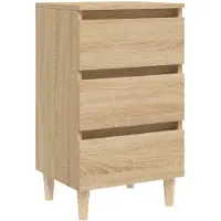 vidaXL Table de chevet avec pieds en bois chêne sonoma 40x35x69 cm