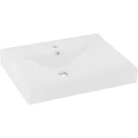 vidaXL Lavabo de luxe avec trou pour robinetterie Blanc mat 60x46 cm Céramique