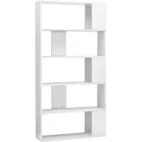 vidaXL Bibliothèque/Séparateur de pièce Blanc brillant 80x24x159 cm