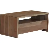 vidaXL Table basse en bois massif d'acacia avec bords naturels 90x50x40 cm gris