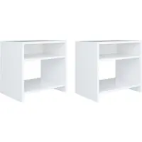 vidaXL Tables de chevet 2 pcs Blanc 40x30x40 cm Bois d'ingénierie