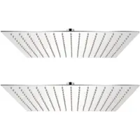 vidaXL Pommes de douche à effet pluie 2 pcs. Acier inoxydable 40 x 40 cm
