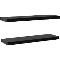 vidaXL Étagères murales flottantes 2 pcs Noir 120x20x3,8 cm