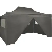 vidaXL Tente de réception pliable avec 4 parois 3x4 m Acier Anthracite