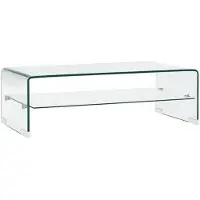 vidaXL Table basse Clair 98x45x31 cm Verre trempé