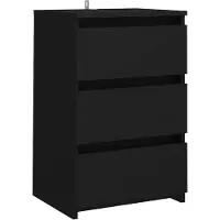 vidaXL Table de chevet noir 40x35x62,5 cm bois d'ingénierie