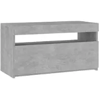 vidaXL Armoire TV avec lampes LED gris béton 75x35x40 cm