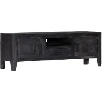 vidaXL Meuble TV Noir 118x30x40 cm Bois de manguier massif 247985