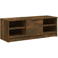 vidaXL Armoire TV chêne fumé 102x35,5x36,5 cm Bois composite
