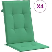 vidaXL Coussins de chaise de jardin à dossier haut lot de 4 vert tissu