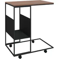 vidaXL Table d'appoint à roulettes noire 55x36x63,5 cm Bois composite