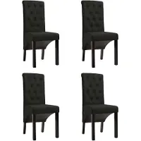 vidaXL Chaise de salle à manger 4 pcs. tissu noir