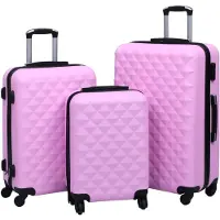 vidaXL Ensemble de trolleys à coque dure 3 pcs. Rose ABS