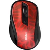 Rapoo M500 - Souris - optique - 7 boutons - sans fil - 2,4 GHz, Bluetooth 4,0, Bluetooth 3.0 - récepteur sans fil (USB) - rouge (00184543)