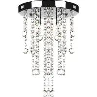 vidaXL Lampe à suspendre plafonnier noble avec perles de cristal transparentes