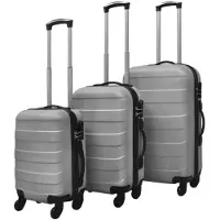 vidaXL Ensemble de 3 valises rigides argentées 45,5/55/66 cm