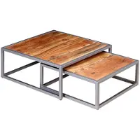 vidaXL Ensemble de 2 tables basses en bois massif d'acacia