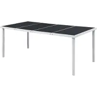 vidaXL Table de jardin 190x90x74 cm Noir Acier