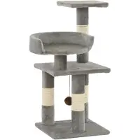 vidaXL Arbre à chat "Danewitz" en polyester gris. Dimensions (L/L/H) 30x30x65 cm