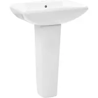 vidaXL Vasque à poser avec colonne Céramique blanche 580x470x200 mm